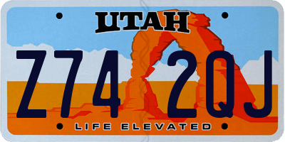 UT license plate Z742QJ