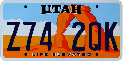 UT license plate Z742QK