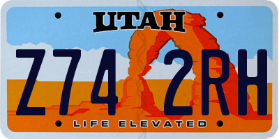 UT license plate Z742RH