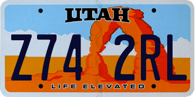 UT license plate Z742RL