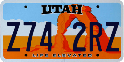 UT license plate Z742RZ