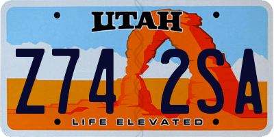 UT license plate Z742SA