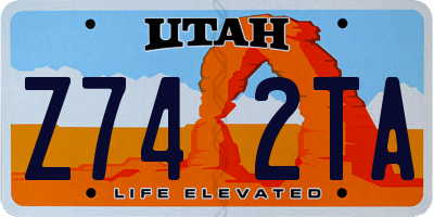 UT license plate Z742TA
