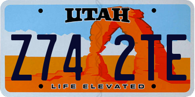 UT license plate Z742TE