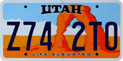 UT license plate Z742TO