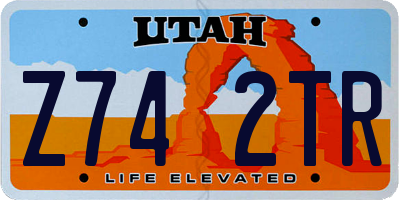 UT license plate Z742TR