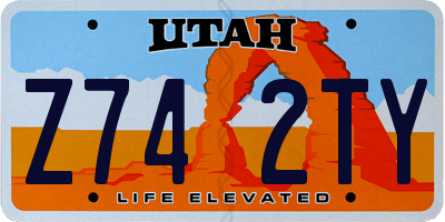UT license plate Z742TY