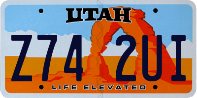 UT license plate Z742UI