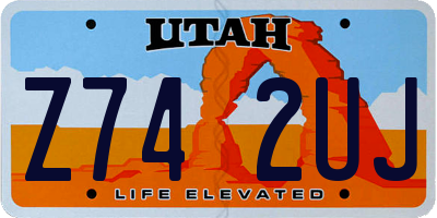 UT license plate Z742UJ