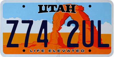 UT license plate Z742UL