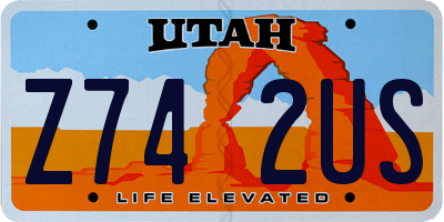 UT license plate Z742US