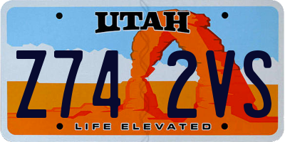 UT license plate Z742VS