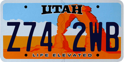 UT license plate Z742WB