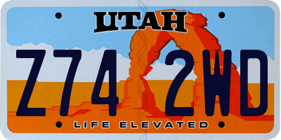 UT license plate Z742WD
