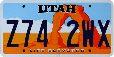 UT license plate Z742WX