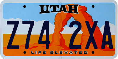 UT license plate Z742XA