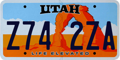 UT license plate Z742ZA