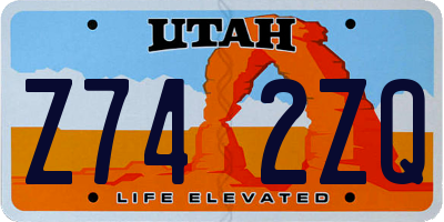 UT license plate Z742ZQ
