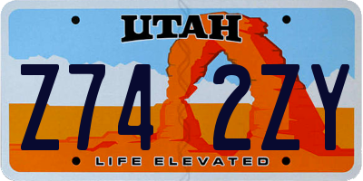UT license plate Z742ZY