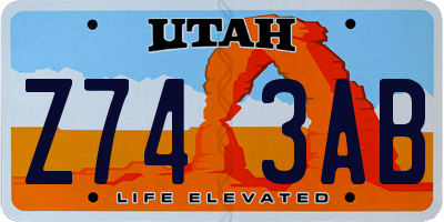 UT license plate Z743AB