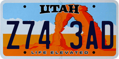 UT license plate Z743AD