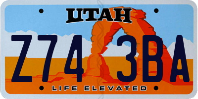 UT license plate Z743BA