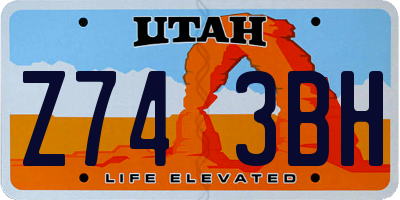 UT license plate Z743BH