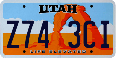 UT license plate Z743CI
