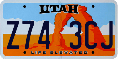 UT license plate Z743CJ