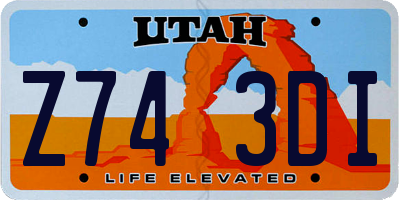 UT license plate Z743DI