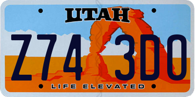 UT license plate Z743DO