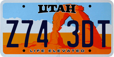 UT license plate Z743DT