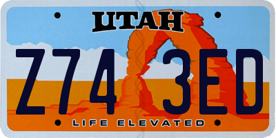 UT license plate Z743ED