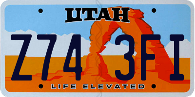 UT license plate Z743FI