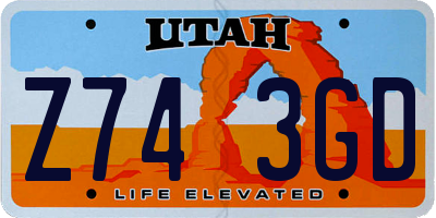 UT license plate Z743GD