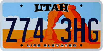 UT license plate Z743HG