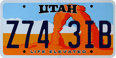 UT license plate Z743IB