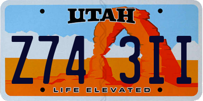 UT license plate Z743II