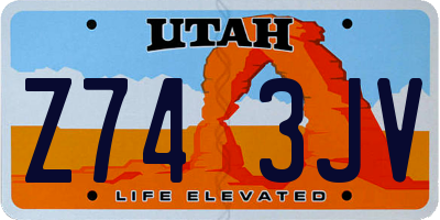 UT license plate Z743JV