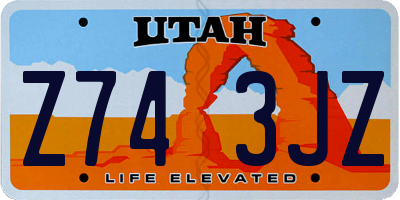 UT license plate Z743JZ