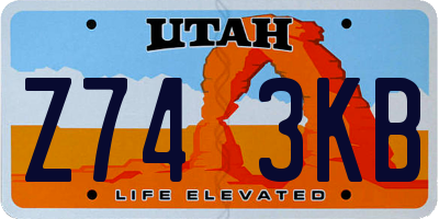 UT license plate Z743KB