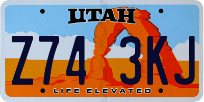UT license plate Z743KJ