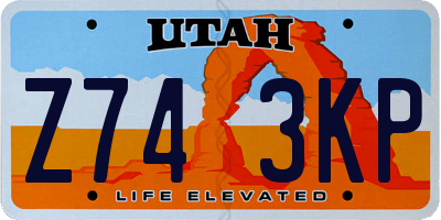 UT license plate Z743KP