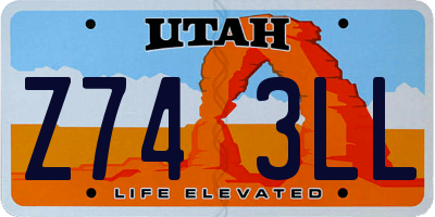 UT license plate Z743LL