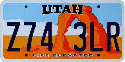 UT license plate Z743LR
