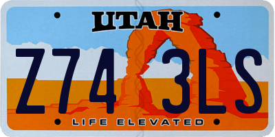 UT license plate Z743LS