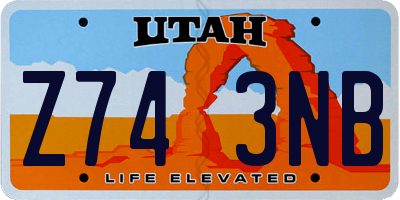 UT license plate Z743NB