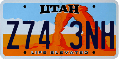 UT license plate Z743NH