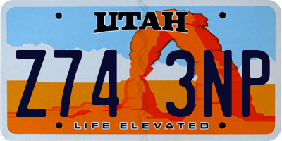 UT license plate Z743NP