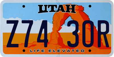 UT license plate Z743OR